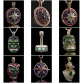HM_001 : Creative Concept, 800+ Heros & Movies Pendant Collection – Thanos Helmets & Mjolnir Hammers: A Dazzling Array of Superhero Movie Diamond Pendants